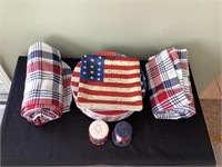 Red,white and blue home decor