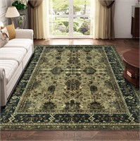 R421  Vintage Area Rug 5x7 Tauqe/Multi Non Slip