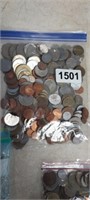 2 POUND BAG OF FOREIGN COINS