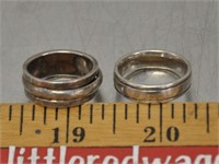 Two .925 stamped silver rings, 13.3g size7.5