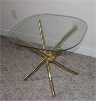 Small Glass and Gold End Table