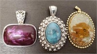 Trio of Fashion Pendants. 1 Marked Lia Sophia