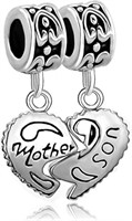 OF22222 Mother  Son Family Puzzle Dangle Beads