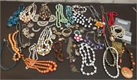 Lot of Vintage Costume Jewelry. Some Marked.