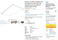 R415  Metalux LED Flat Panel Light 2x4 3000K/3500K