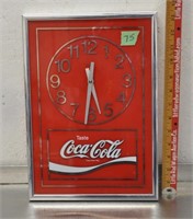 Metal-framed glass Coke clock, not working