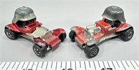 (2) 1969 red Baron red line hot wheels