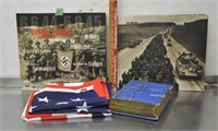 Victory in Europe book, flag, vintage book, note
