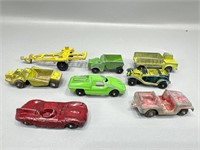 Vintage metal tootsie toy cars and trucks
