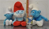 Smurfs stuffies and glass