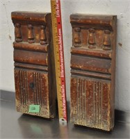 2 vintage plinth blocks door trim molding