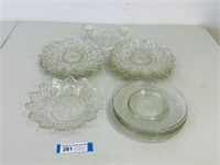 Clear Glass Plates & Toothpick Holders