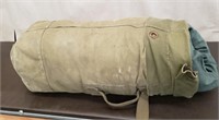 Vintage Military Sea Bag w/ Bed Roll & Ground