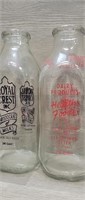(2) Milk Bottles Royal Crest & Generic
