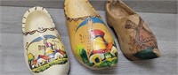 (3) Wooden Holland Souvenir Shoes