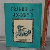 Vintage Frankie and Johnny's restaurant menu