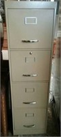 4 Drawer Metal File Cabinet, Tan