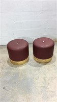 2 Upholstered Footstools/Drum Seats Z8A