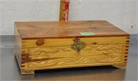 Wood jewellery box, contents