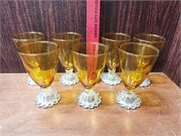 Set of 7 Vintage Amber Boopie Glasses