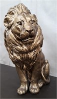 Gold Ceramic Lion Statue Approx 25.5" Tall