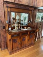 Antique Blackwood Dining Dresser Wall Unit