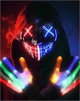 The LED Purge Mask Light Up LED Gloves Halloween