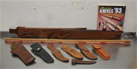 Knives book, assorted knife sheaths