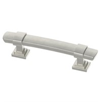 Wrapped Square 3" (76 mm) Satin Nickel Drawer Pull