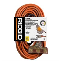 RIDGID 100 Ft. 12/3 Heavy Duty Indoor/Outdoor Exte