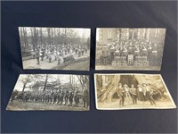 4 WWI Canadian Military Band Photo Postcards
