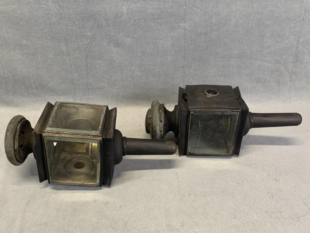 Pair of 19th C Buggy Coach Lamps