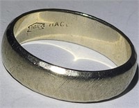 Vintage 14K White Gold Band / Ring Brushed & Hamer