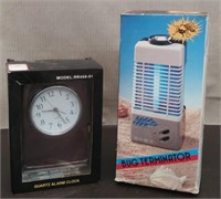Box Quartz Alarm Clock, Bug Terminator