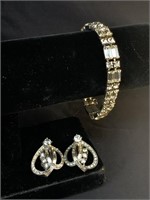 Rhinestone Bracelet & Rhinestone Earrings