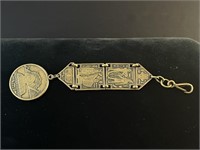 C1900 Bronze Egyptian Paneled Watch Chain