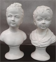 Box- Girl and Boy Bust Statues 8.5"-9"