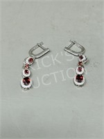 925 sterling & garnet earrings