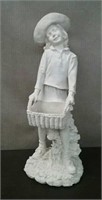 Girl With Basket Garden Statue, Approx. 19" Tall