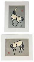 Aoyama Seizan - Signed Horse Woodblock Prints