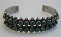 Old Pawn Zuni Sterling & Turquoise Bracelet