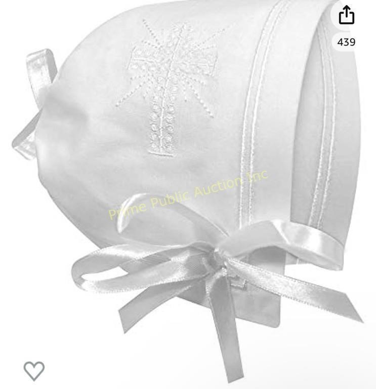 Stephan Baby $23 Retail Bonnets White Cotton