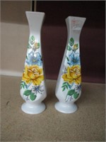 1 pair of Vintage square Floral Vases