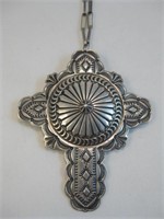 Vintage Sterling Silver Cross Necklace