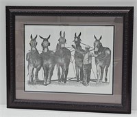 (AG) Mules Signed By Dave McCamon 23" By 19".