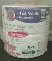 Roll Fiberglass Insulation R13 2X4 Walls Basement
