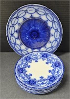 (N) Maddock & Sons Flow Blue Dainty Plates 7" And