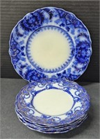 (N) Henry Alcock Blue Flow Delamere Plates 7" And