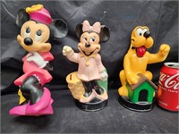 3 vintage Walt Disney Minnie Mouse and Pluto
