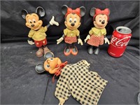 Vintage Walt Disney Mickey Mouse  and 2 Minnie